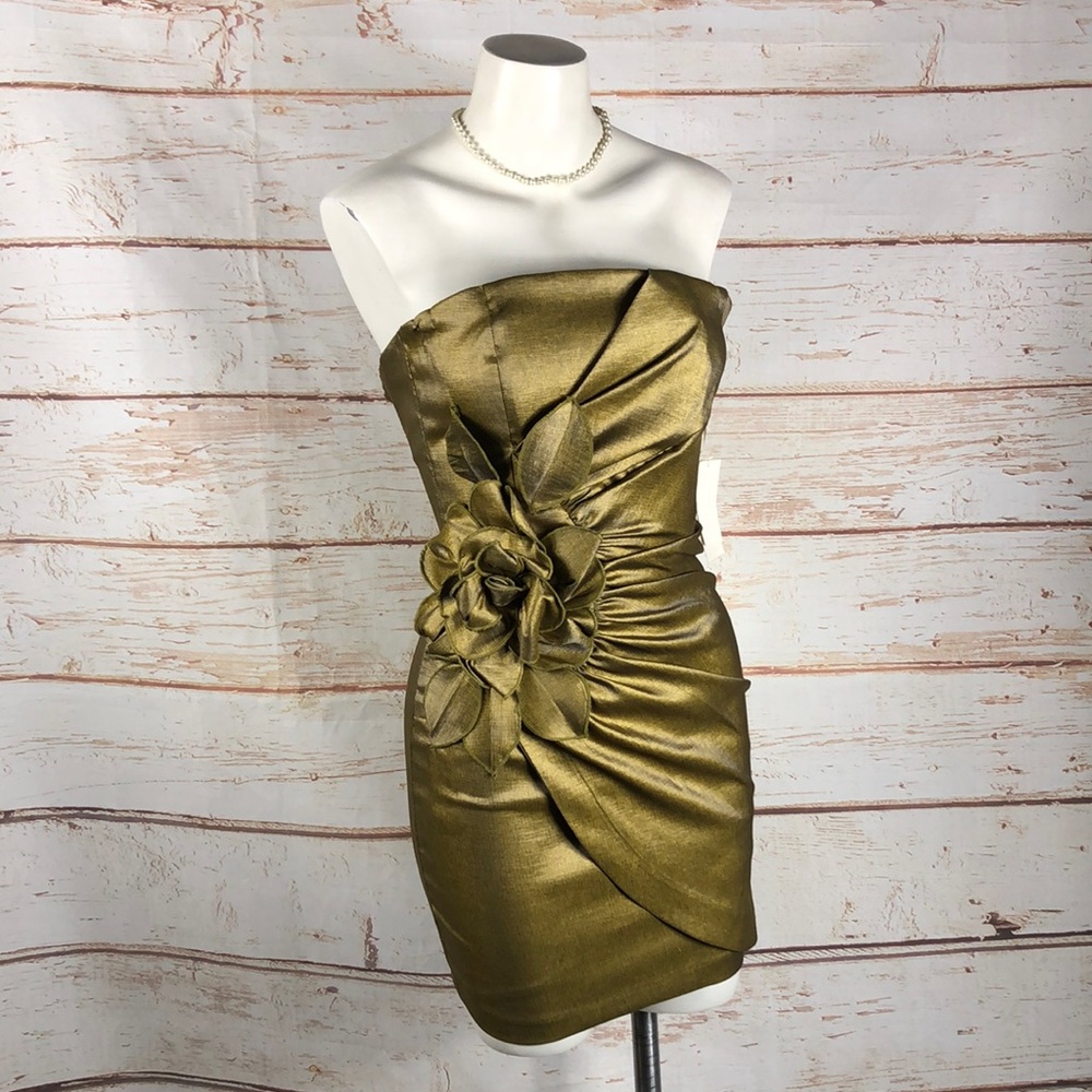 B5 - Jessica McClintock Vintage Metallic Party Dress 2